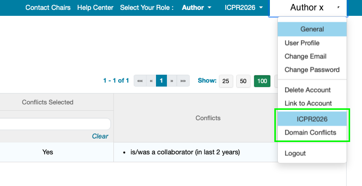 illustration of step1 to declare domain conflict Step1