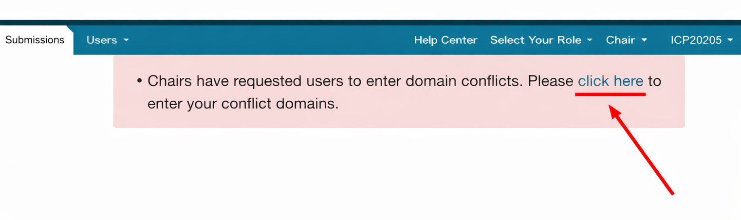 illustration of step1 to declare domain conflict