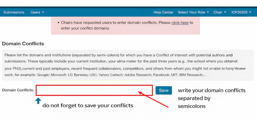 illustration of step2 to declare domain conflict