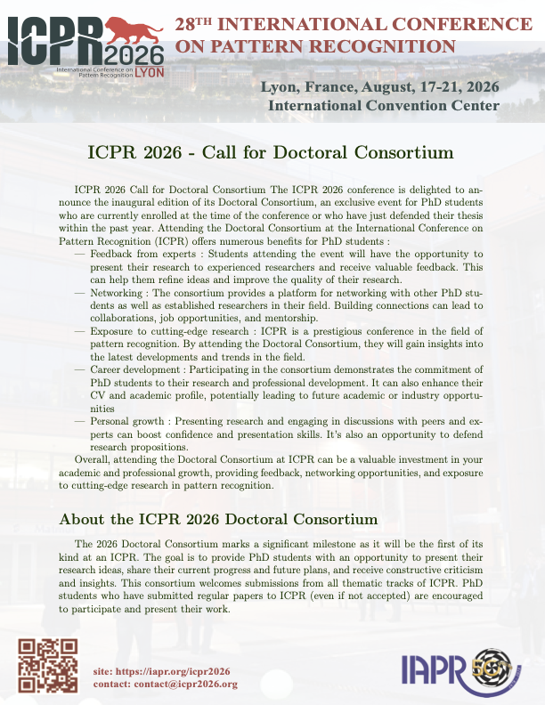 ICPR 2026 Conference flyer Call for competition preview